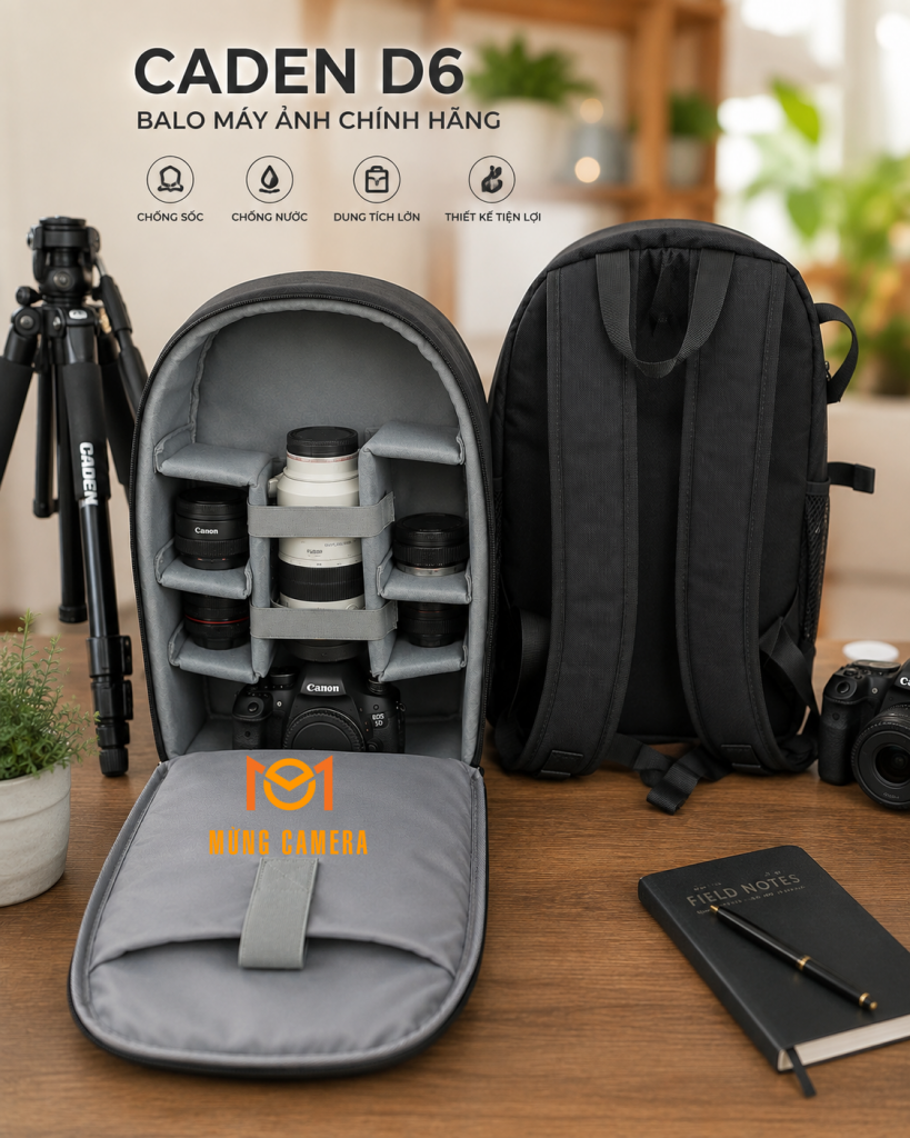 Balo máy ảnh CADEN D6 chính hãng