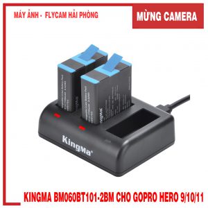 Bộ đốc sạc 3 khe và 2 Pin Kingma BM060BT101-2BM cho Gopro Hero 9/10/11