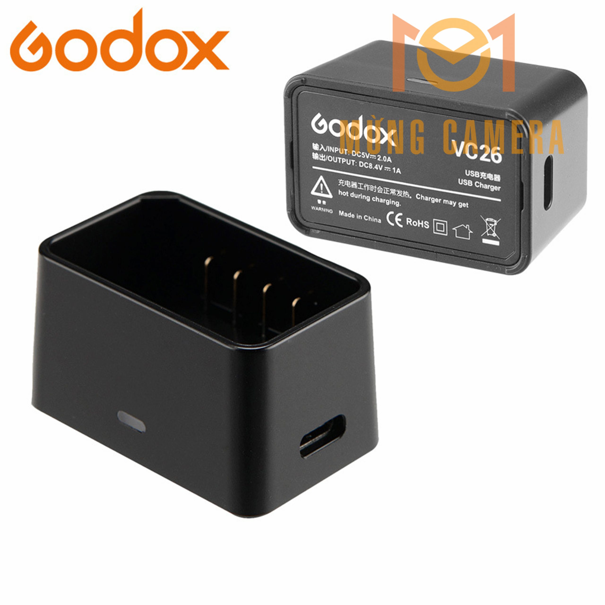 Sạc pin godox cho V860III & V1, V1 Pro - Godox VC26 chính hãng