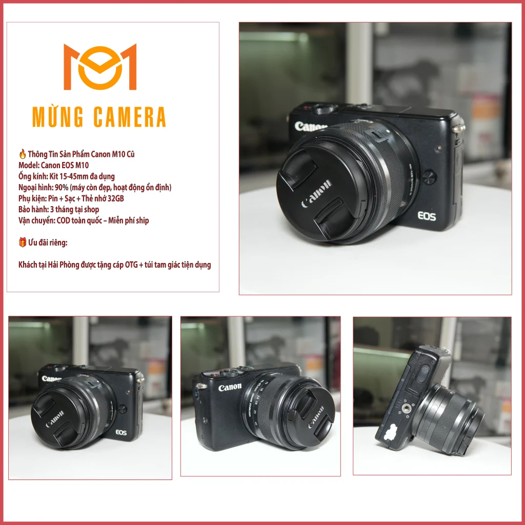 Máy ảnh canon M10 Phù hợp sinh viên người mới chụp ảnh