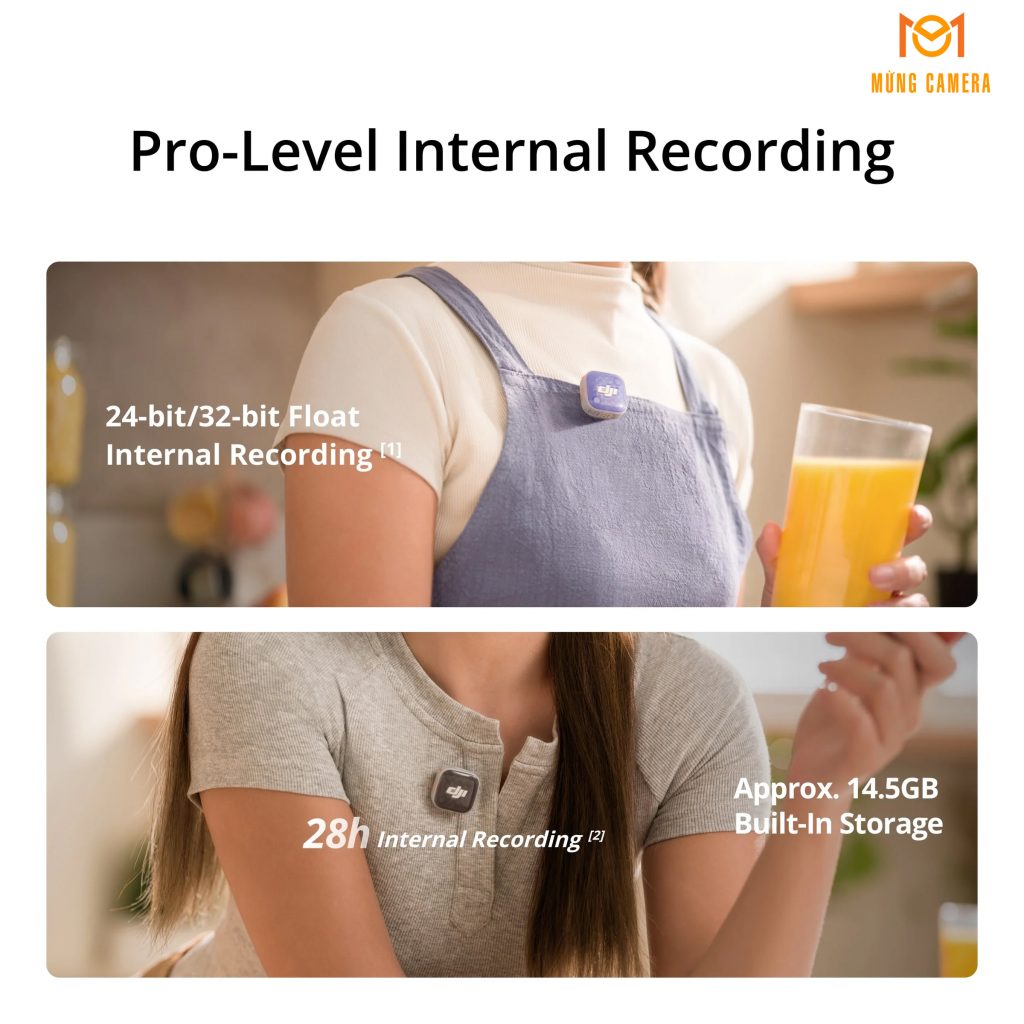 DJI Mic Mini 2S là hệ thống micro không dây nhỏ gọn được phát triển cho người quay vlog, phỏng vấn, livestream, podcast và sản xuất video chuyên nghiệp. Bên cạnh thiết kế bộ phát chỉ nặng khoảng 12g, thiết bị còn gây chú ý nhờ khả năng ghi âm nội bộ 32-bit float, bộ nhớ lưu trữ lên đến 28 giờ, công nghệ khử tiếng ồn bằng AI và phạm vi truyền tín hiệu tối đa 400m.
Hệ thống có thể mở rộng lên tới 4 bộ phát kết nối với một bộ thu, đồng thời hỗ trợ khả năng tương thích giữa nhiều thế hệ DJI Mic Mini. Sự kết hợp giữa thiết kế cơ động, thời lượng pin dài, hộp sạc mới và hệ sinh thái phụ kiện phong phú giúp DJI Mic Mini 2S trở thành giải pháp thu âm linh hoạt cho nhiều quy trình sáng tạo nội dung khác nhau.
Sau đây cùng DJI Store by BNCamera tìm hiểu chi tiết về chiếc Micro này ngay bây giờ nhé!
Thiết kế 12g giúp DJI Mic Mini 2S gần như “biến mất” trên trang phục
Một trong những ưu điểm dễ nhận thấy nhất của DJI Mic Mini 2S là thiết kế bộ phát cực kỳ nhỏ gọn. Với trọng lượng chỉ khoảng 12g, micro không tạo cảm giác nặng nề khi gắn lên cổ áo, ve áo hoặc trang phục của nhân vật.
Thiết kế này đặc biệt hữu ích trong những buổi ghi hình kéo dài, khi người nói phải di chuyển liên tục hoặc cần xuất hiện tự nhiên trước máy quay. Micro hạn chế làm nhăn áo, kéo lệch cổ áo hay ảnh hưởng đến chuyển động của nhân vật.
Người dùng có thể gắn bộ phát bằng kẹp áo hoặc nam châm tùy theo trang phục và bối cảnh quay. Kẹp gắn trên Mic Mini 2S có thể tháo rời và xoay 360 độ, cho phép đặt bộ phát theo chiều dọc, chiều ngang hoặc lật ngược.
Nhờ khả năng điều chỉnh linh hoạt, người quay có thể giấu micro phía trong ve áo, dưới cổ áo hoặc tại những vị trí kín đáo hơn mà vẫn duy trì hướng thu âm phù hợp.