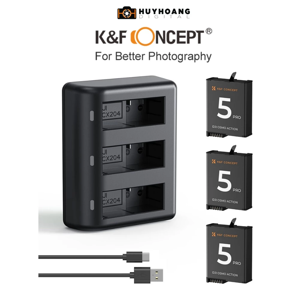 Bộ sạc 3 khe của K&F Concept KF28.0086